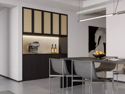 Modern living room dining room interior scenes 238 3D model