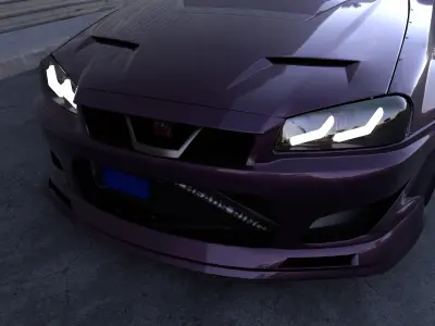 Nissan GTR R34 Tuning - High-Quality 3D Model with Scene  3D model