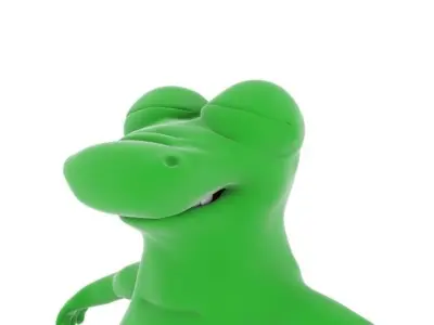 3D Alligator cartoon Low-poly 3D model