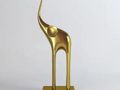 Figurines five elephants 3D model