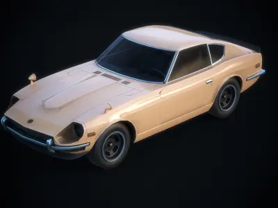 Datsun 260Z Authentic Car Game Ready Low-poly 3D model