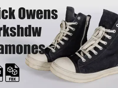 Rick Owens Drkshdw Ramones Low-poly 3D model