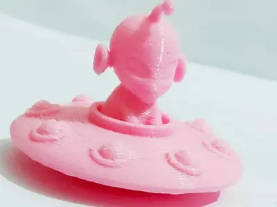 A cute UFO Alien to decorate and play 3D print model