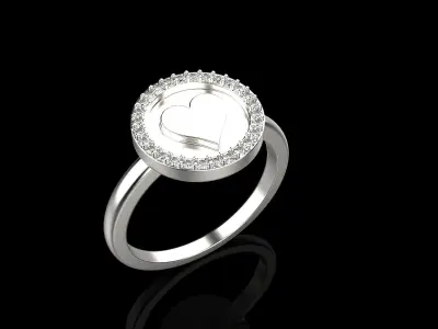 Card hearts ring model 607 3D print model