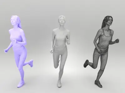 Beautiful woman running  459 Low-poly 3D model