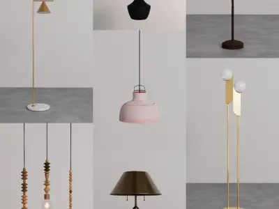 100 Lamps 3D model