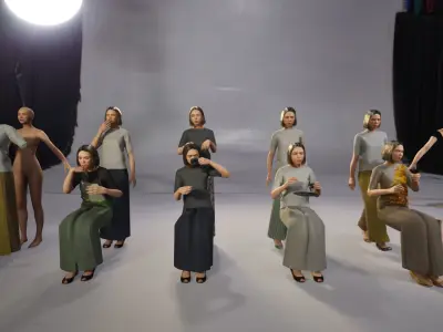 Modular Character - Asian Casual Woman - FT2 Low-poly 3D model