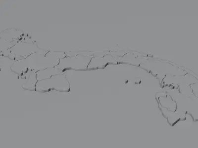 3D map of the country of Panama 3D model