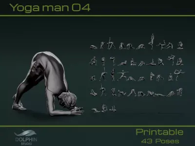 Yoga Man 04 3D model