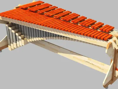 5 Octaves Artist Model Rosewood Marimba 3D model