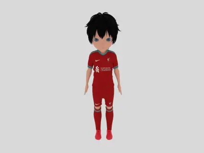 Liverpool Soccer - Football  Player Low-poly 3D model