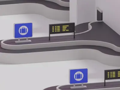 Airport Baggage Carousel Conveyor 3D model