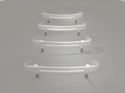 Guardrail curved - japanese - high poly 3D model