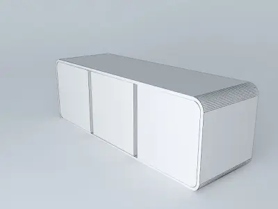 Modern white  shelf Free 3D model