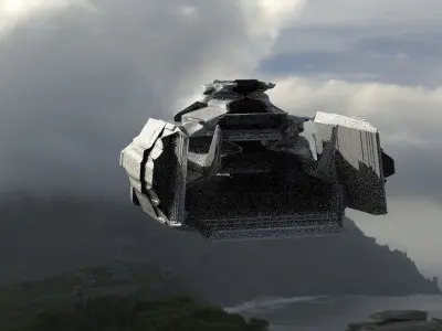 Car hovercraft ship 3D model