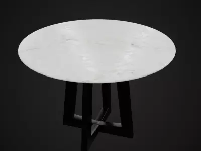 Round Marble Dining Table Low-poly 3D model