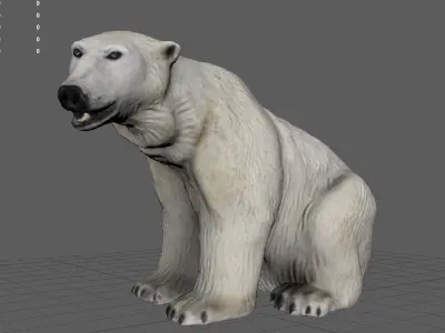 POLAR BEAR FEMALE  Low-poly 3D model
