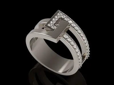 Luxury ring silver gold jewelry printable 3D model 3D print model
