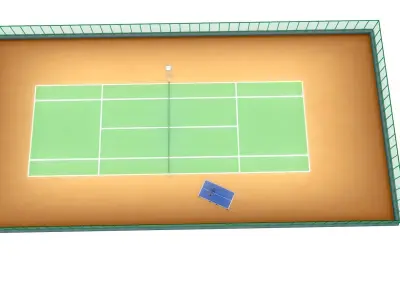 Anime Tennis Court Low-poly 3D model