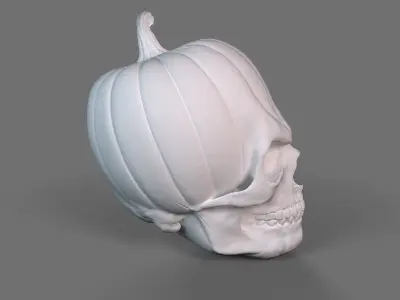 pumpkin-shaped skull 3D print model