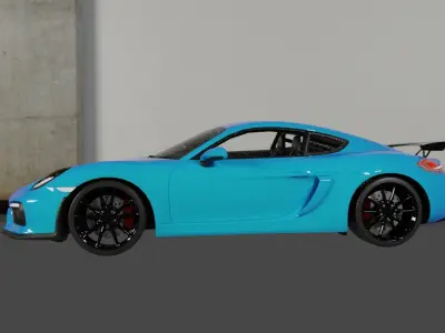 Porche Cayman GT4 Rigged 3D model