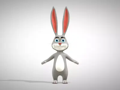 Cartoon Rabbit Low-poly 3D model