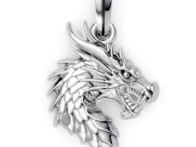 Dragon head pendant 3d print file stl obj 3D print model