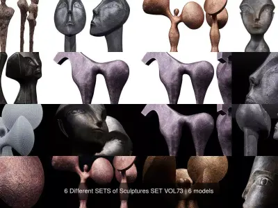 6 Different SETS of Sculptures SET VOL73 3D Model Collection