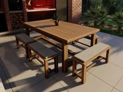 Wooden table Free 3D model