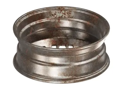Rusty Steel Truck Rim 3D model