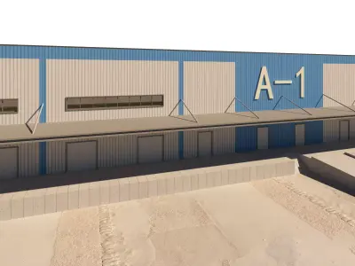 Industrial Building Factory 017 Low-poly 3D model