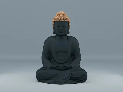 Different types of buddha Low-poly 3D model