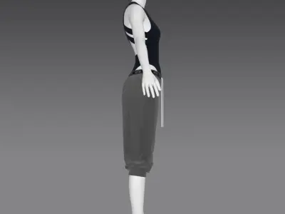 Two piece gym coutfit Low-poly 3D model