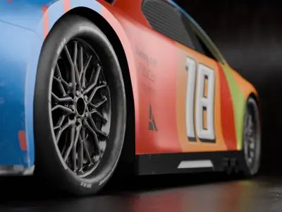 Nascar - Racing car Low-poly 3D model