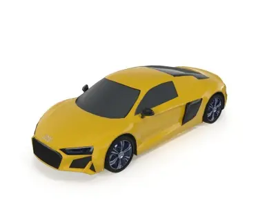 Audi R8 V10 Spyder quattro low poly Low-poly 3D model
