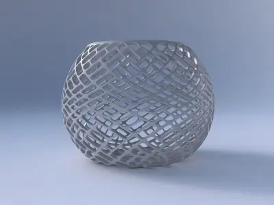 Bowl spheric with lattice tiles 3D print model