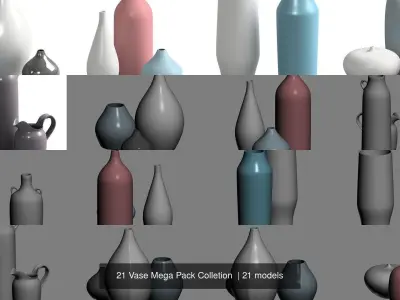 21 Vase Mega Pack Colletion  3D Model Collection