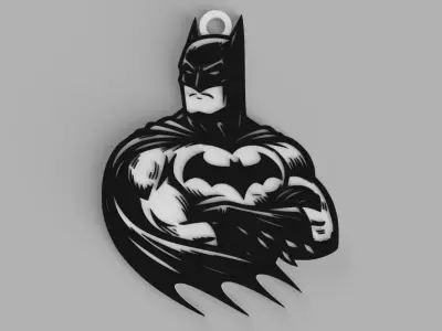 Batman Logo Keychain - Pendant - Earring Free 3D print model