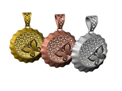 074 - Butterfly Jali Pendant for Girls - Ladies Pendant 3D print model