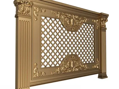 Radiator Cover Decorative Screening Grille Panel 08 Low-poly 3D model