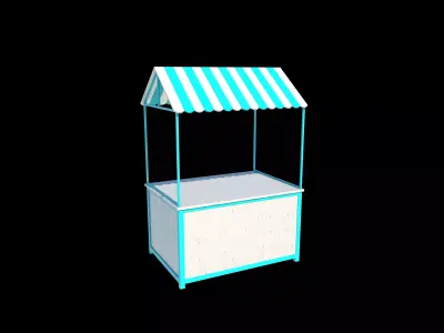 Wooden Food Stand 3D model