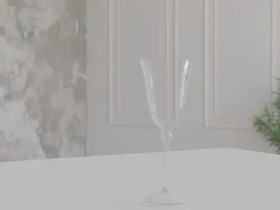 A glass wine Free 3D model