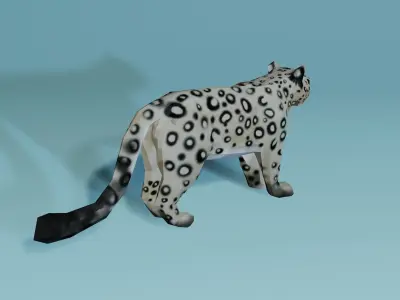 Lowpoly Snow Leopard Low-poly 3D model