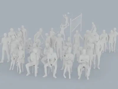 06 SPORT SUMMER CASU1 SITTELE SITTING PEOPLE SCANS MAN WOMAN 3D print model