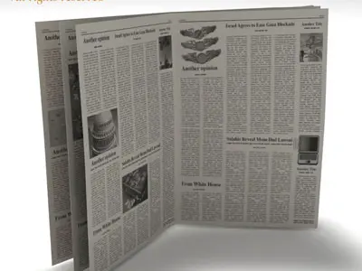 Newspaper with article about financial farming 3D model