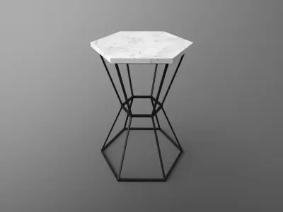 Westford End-Table black finish Low-poly 3D model