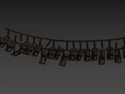Wooden Bridge - Game Ready Free low-poly 3D model