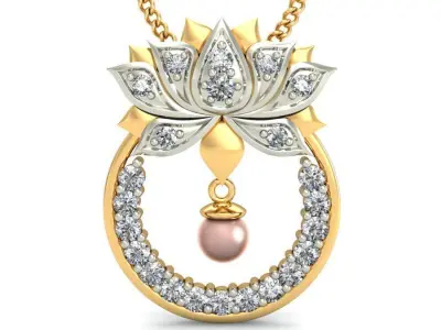 Solitaire Women Pendant 3dm STL OBJ FBX Renders Details 3D print model 16