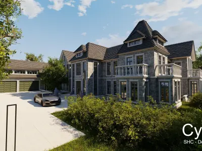 Large Mansion 2021 Blender Eevee and Cycles 1 3D model