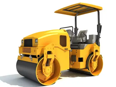Tandem Vibratory Road Roller 3D model